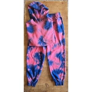 Nike Tie Dye SET hoodie and sweatpants pink‎ and blue youth size extra large